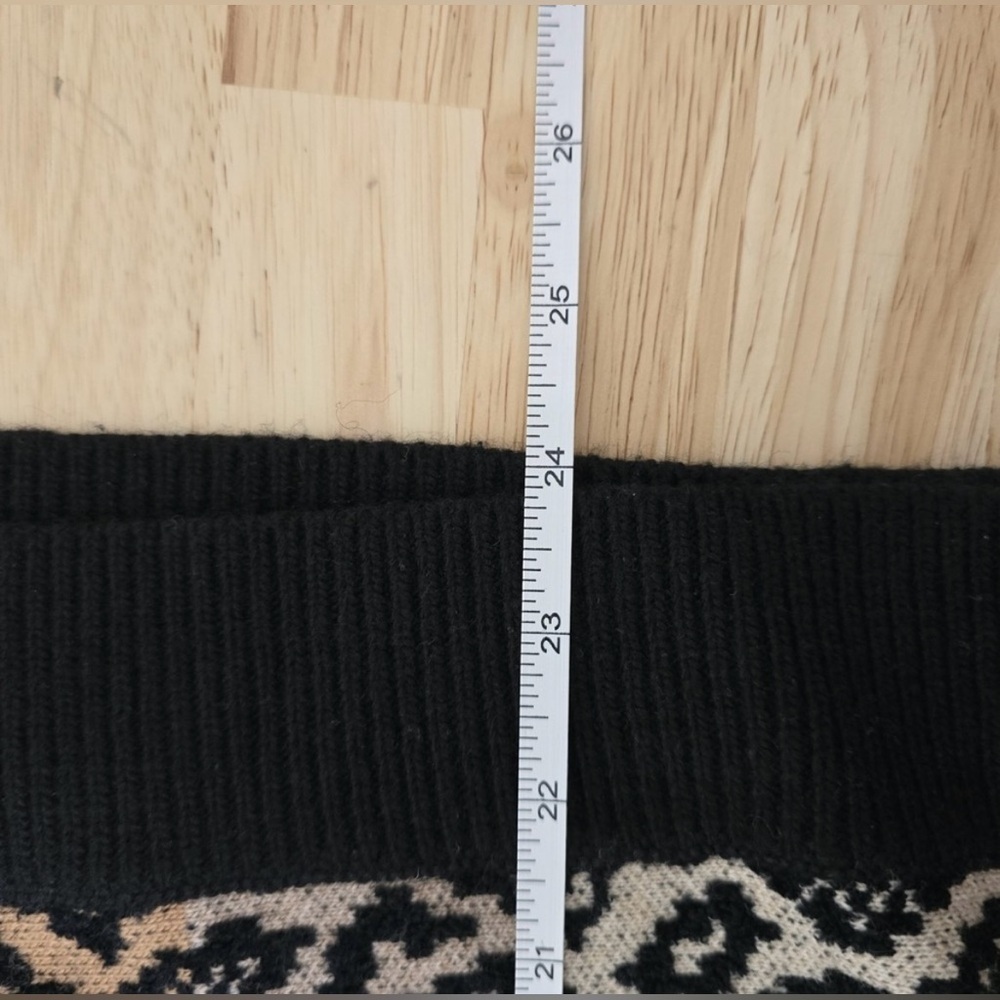Anthropologie Elinore Short Sleeve Animal Print Wool Blend Sweater Size Small - Picture 9 of 13